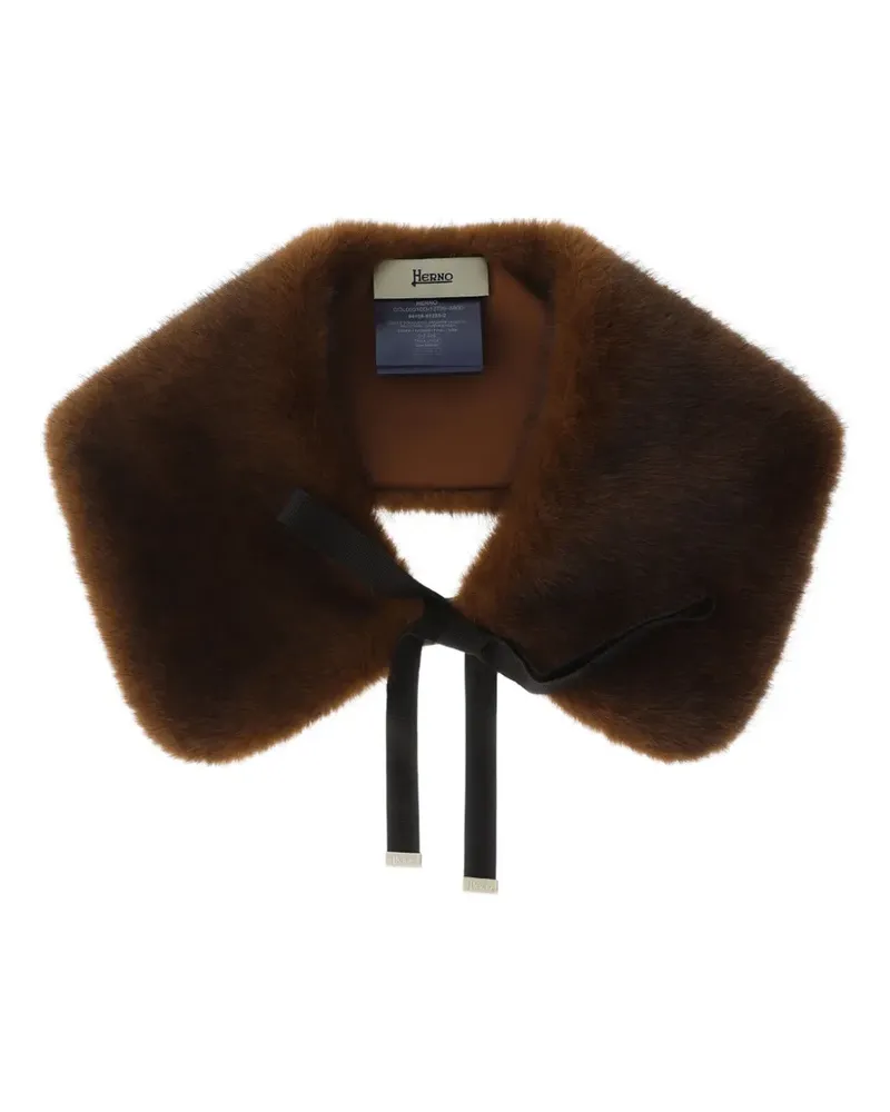 Herno Schal aus Faux Fur mit Schleifendetail - Braun Braun