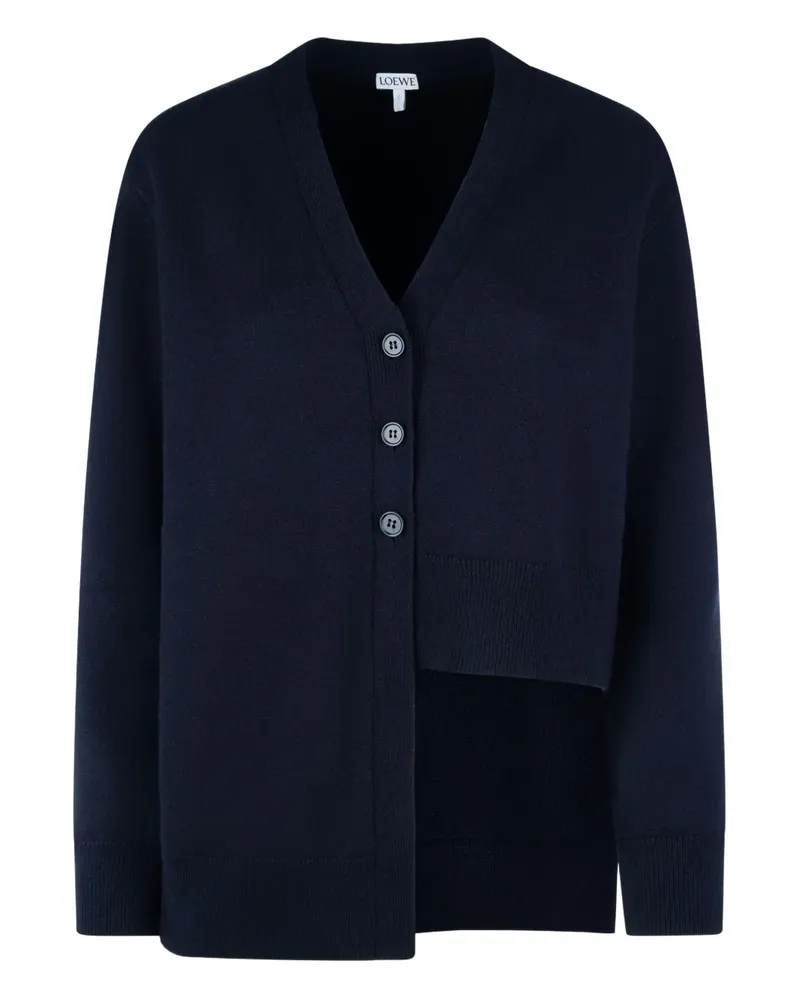 Loewe Asymmetrischer Cardigan mit Knöpfen - Blau Blau