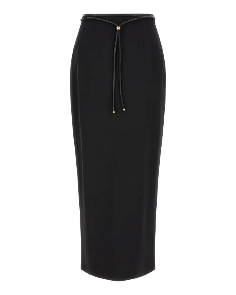 AGNONA belted high-waisted midi skirt - Schwarz Schwarz