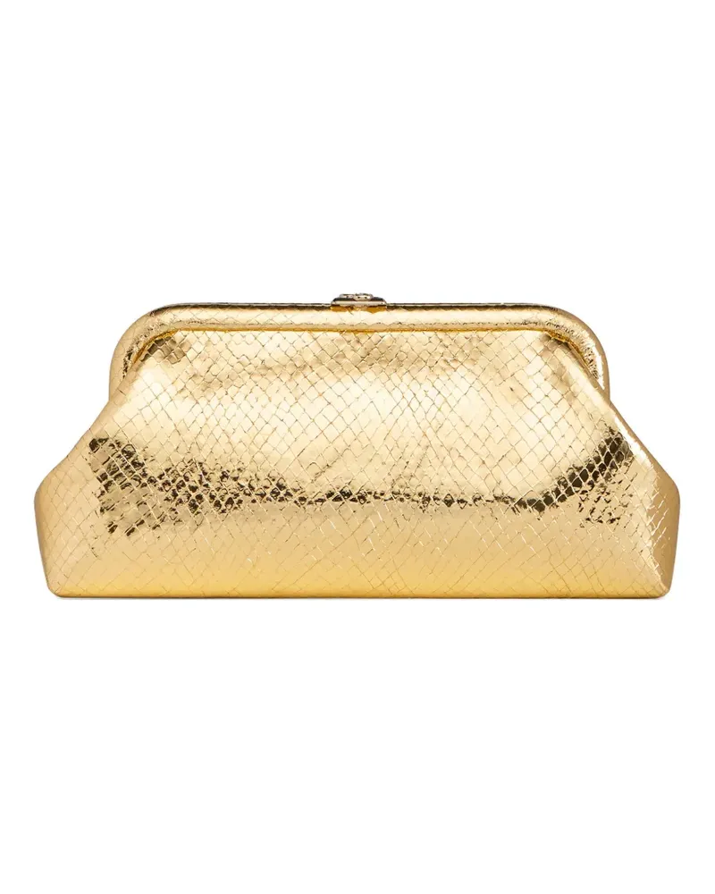 Jimmy Choo Strukturierte Clutch im Metallic-Look - Gold Gold