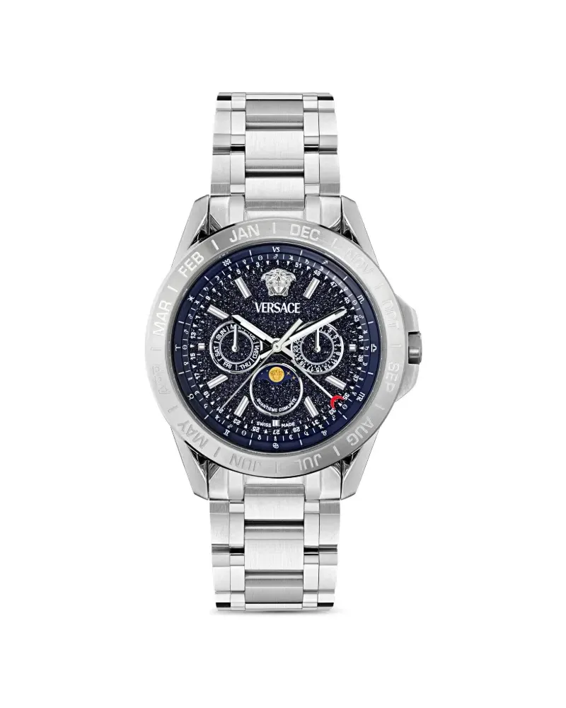 Versace Galaxy Moonphase 43mm - Silber Silber