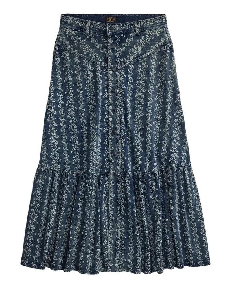 Ralph Lauren A-Linien-Rock mit Blumenmotiv - Blau Blau