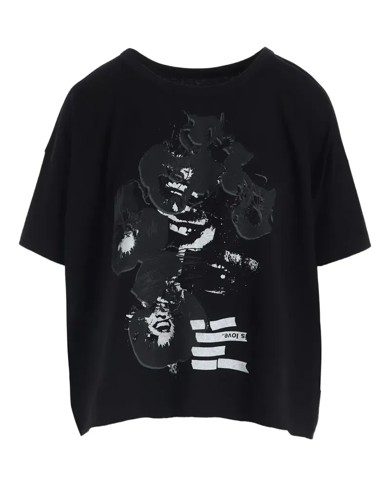 Yohji Yamamoto T-Shirt mit grafischem Print - Schwarz Schwarz