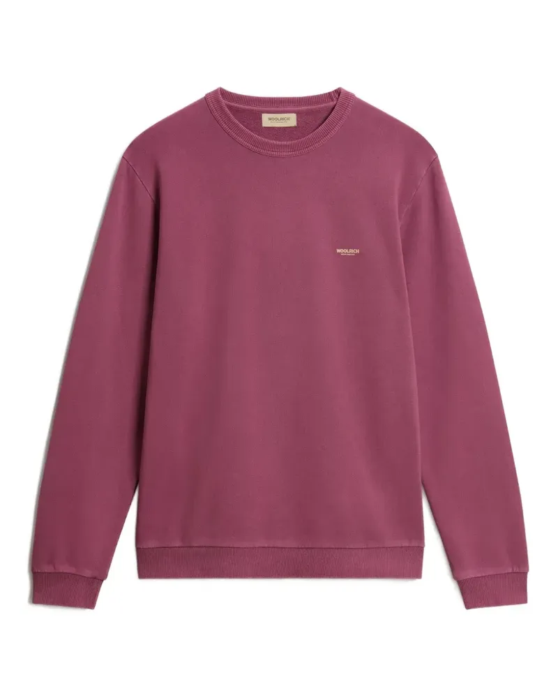 Woolrich garment-dyed logo-print sweater - Rot Rot