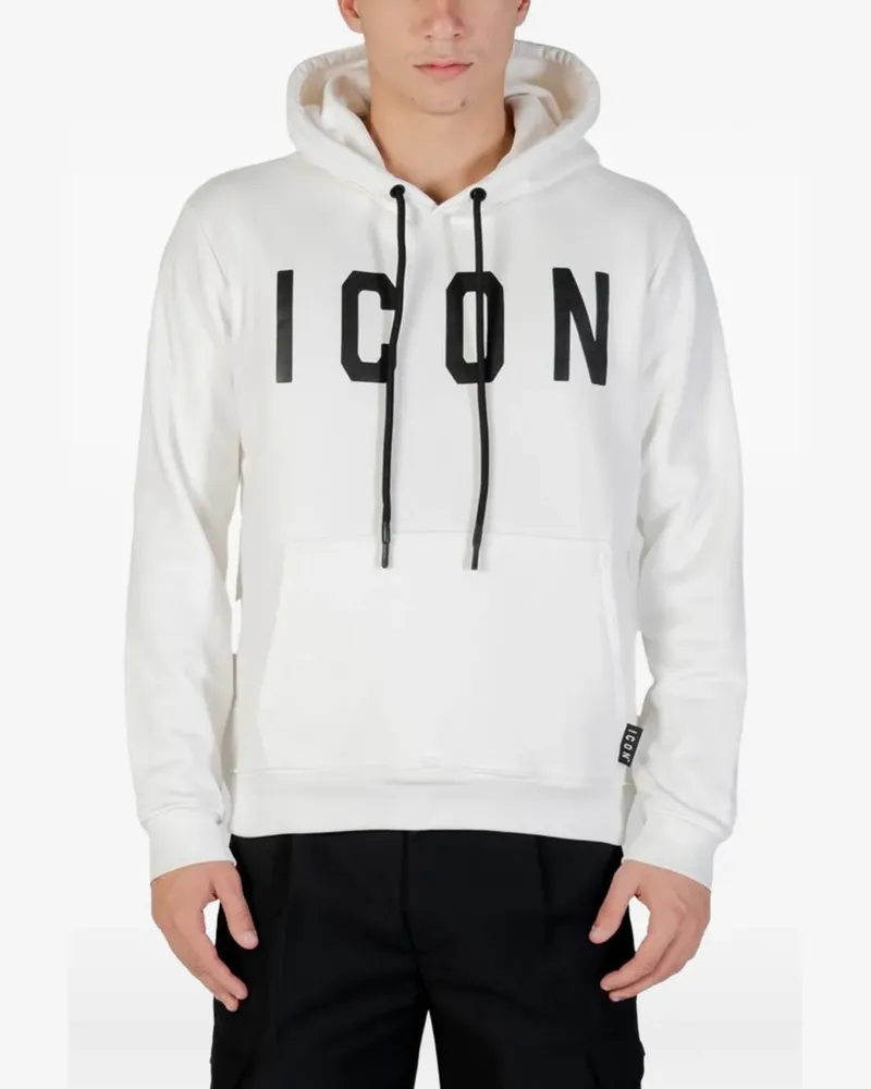 Icon Brand logo-print hoodie - Weiß Weiß