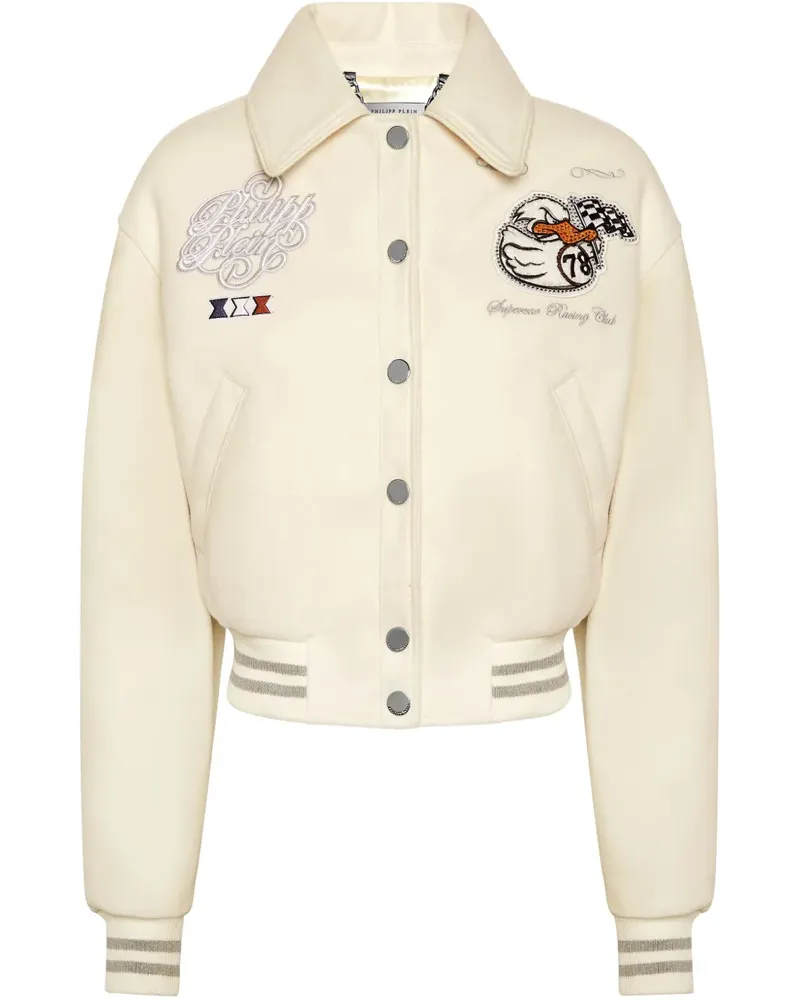 Philipp Plein College PP Duck Bomberjacke - Weiß Weiß