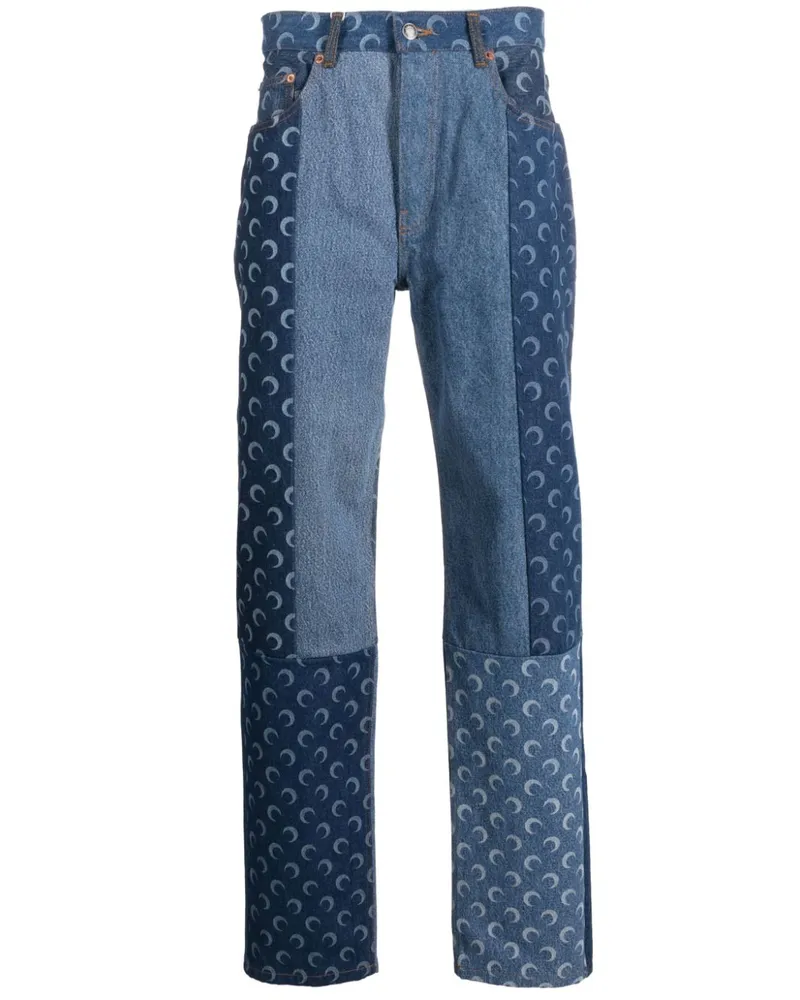 Marine Serre Regenerated Slim-Fit-Jeans - Blau Blau