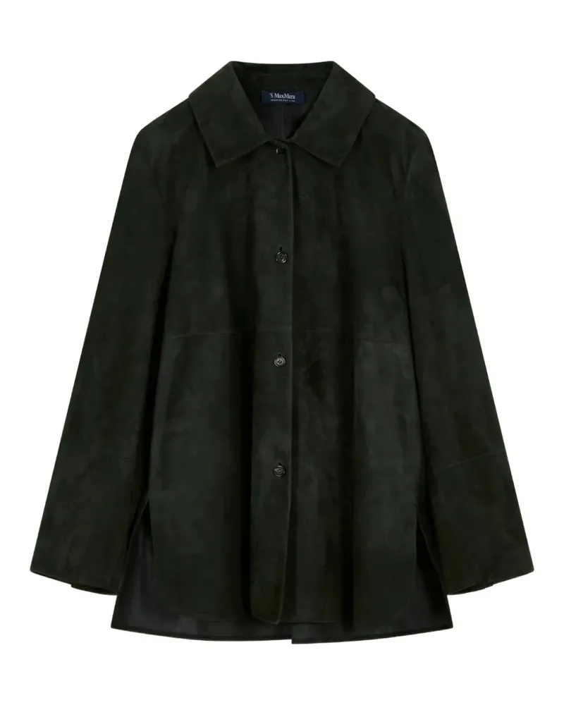 Max Mara Gocce suede button-down coat - Grün Grün