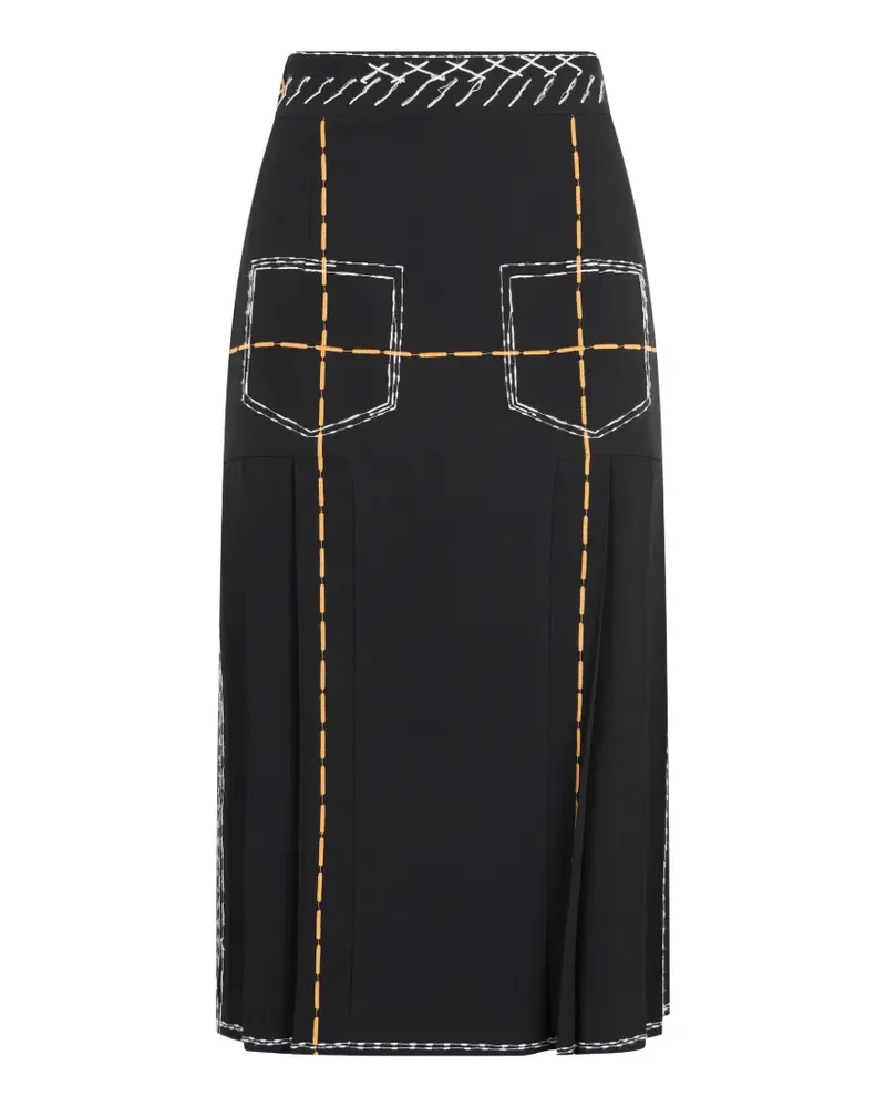 Moschino contrast-stitch skirt - Schwarz Schwarz