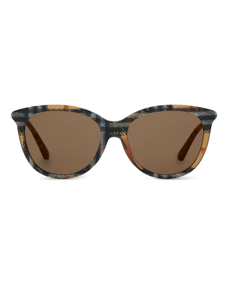 Burberry Runde Sonnenbrille mit Karo - Nude Nude