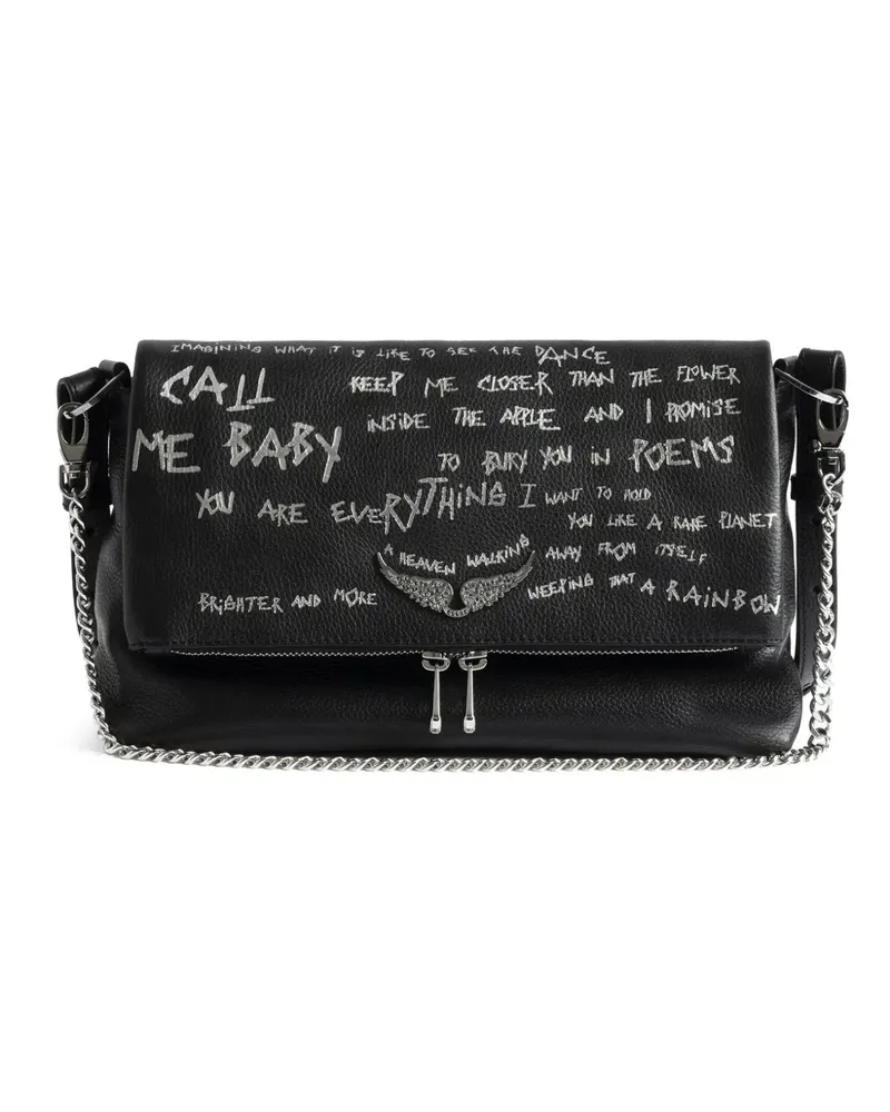 Zadig & Voltaire Rocky II Graffiti Satchel-Tasche - Schwarz Schwarz