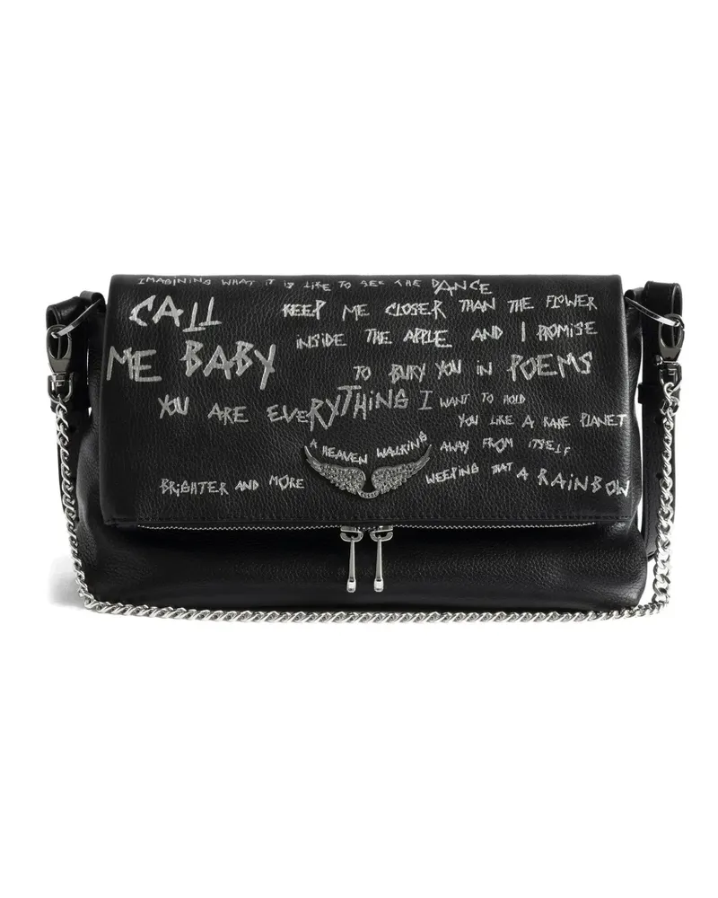 Zadig & Voltaire Rocky II Graffiti Satchel-Tasche - Schwarz Schwarz