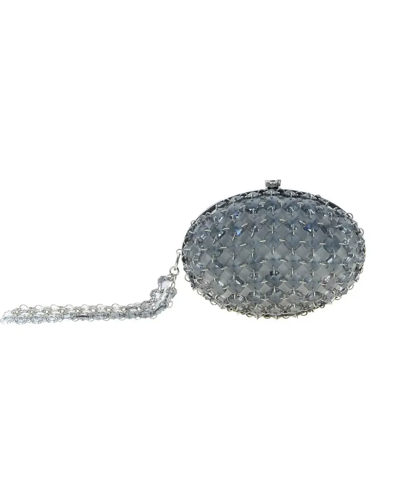 Self-Portrait crystal-chain clutch bag - Blau Blau