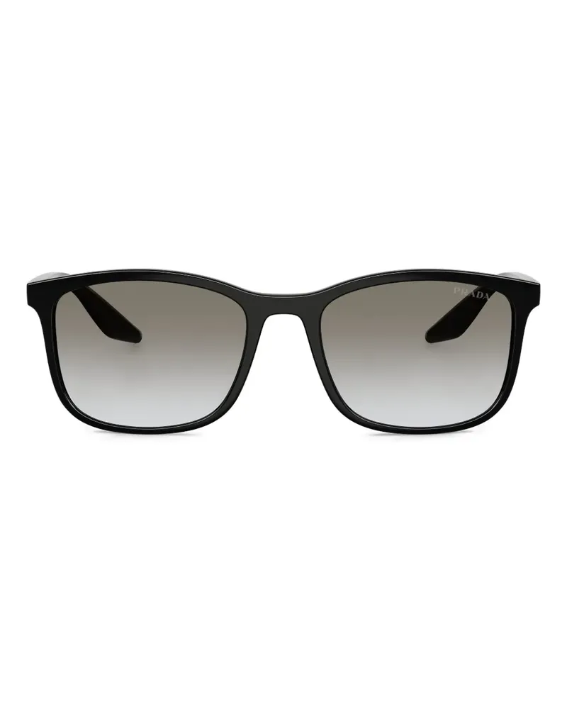 Prada Sonnenbrille mit eckigem Gestell - Schwarz Schwarz