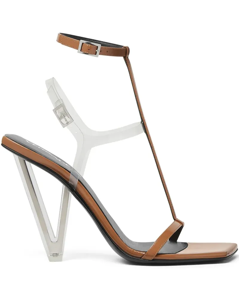 Versace V2025 Sandalen aus Lackleder 105mm - Braun Braun