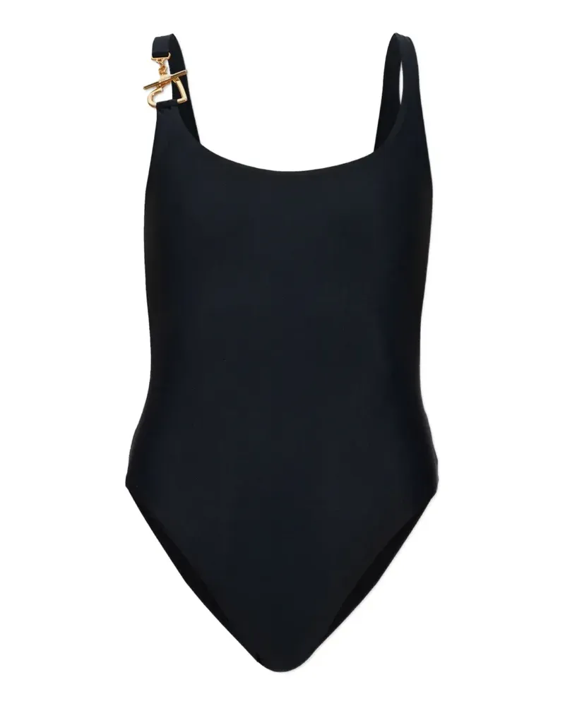 Moschino heart-motif charm-detail one-piece swimsuit - Schwarz Schwarz