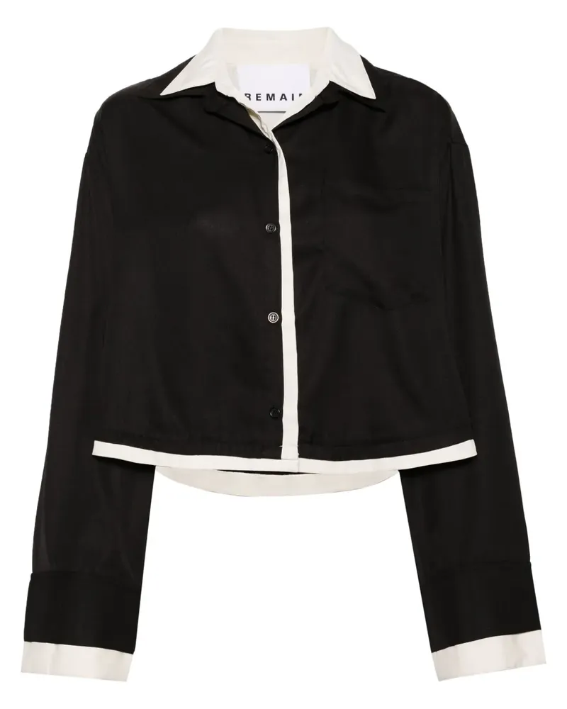 REMAIN Hemd im Layering-Look - Schwarz Schwarz