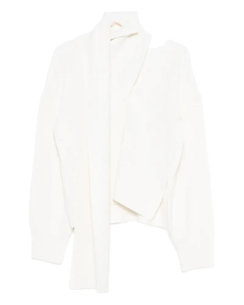 Erika Cavallini Gerippter Pullover mit Schaldetail - Nude Nude