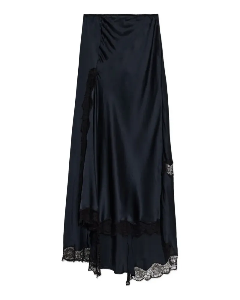 Isabel Marant Alexandra Rock aus Seidensatin mit Spitzendetail - Blau Blau