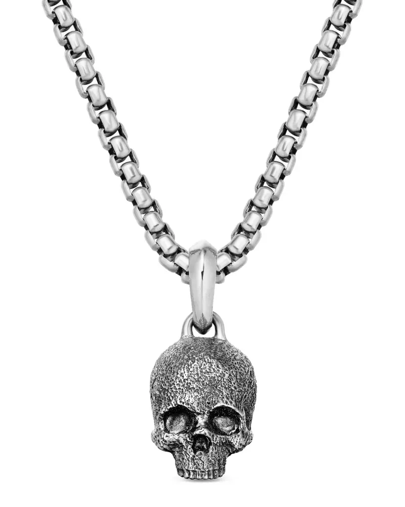 David Yurman Memento Mori Skull Sterlingsilber-Amulett (16mm Silber