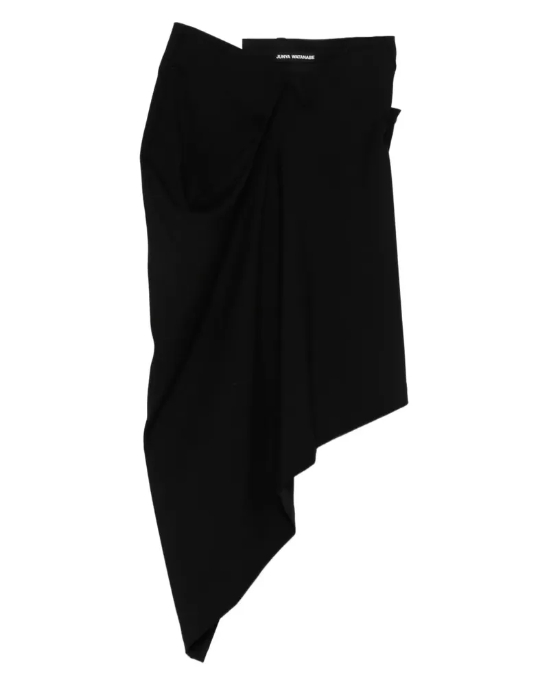 Junya Watanabe Asymmetrisch drapierter Rock - Schwarz Schwarz