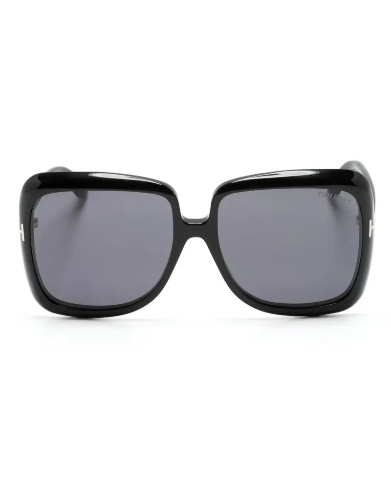 Tom Ford Lorelai Sonnenbrille mit Oversized-Gestell - Schwarz Schwarz