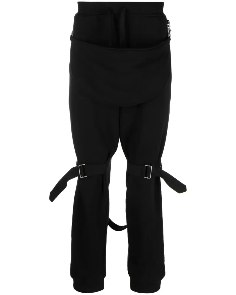 Moschino Gerade Hose mit Schnallen - Schwarz Schwarz