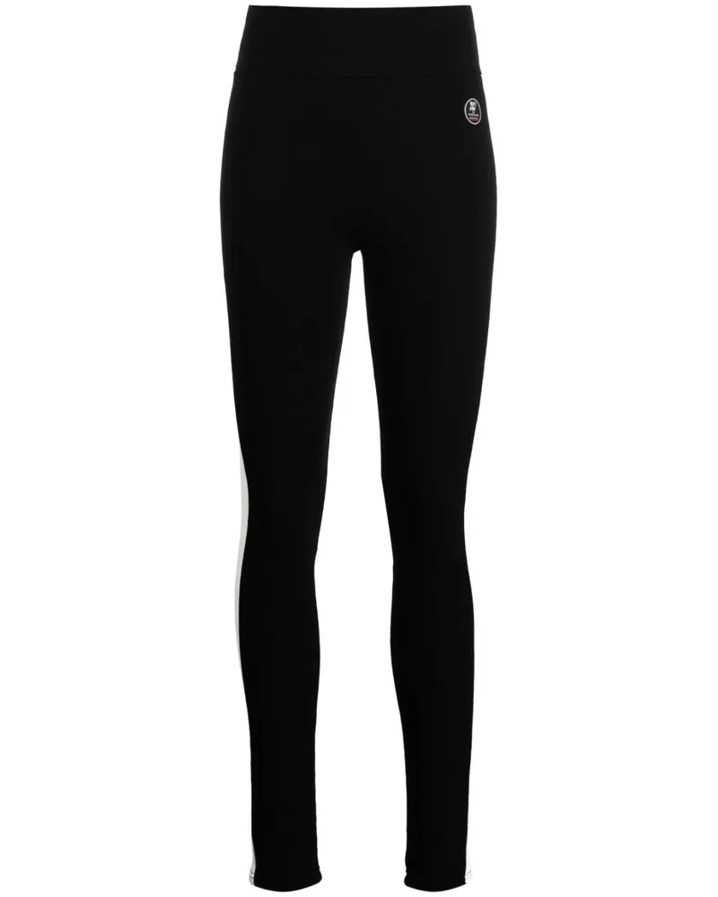 WE NORWEGIANS Gestreifte Voss Ski-Leggings - Schwarz Schwarz