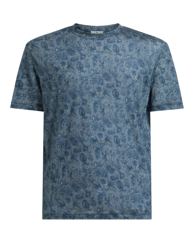 Etro T-shirt with floral-motif - Blau Blau