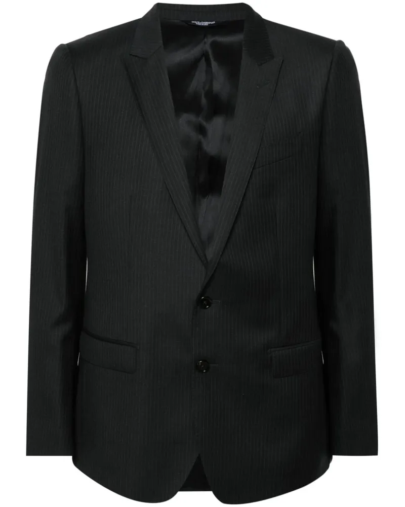 Dolce & Gabbana Schurwollsakko mit Nadelstreifen - Schwarz Schwarz