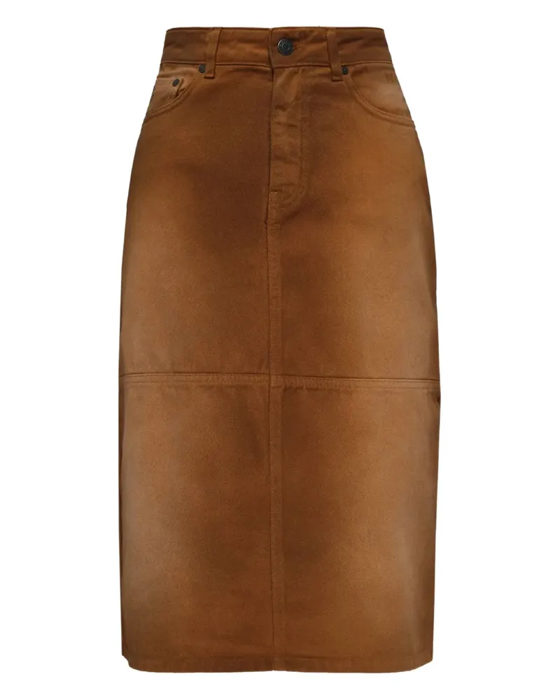 MSGM Jeans-Midirock mit Einsätzen - Nude Nude