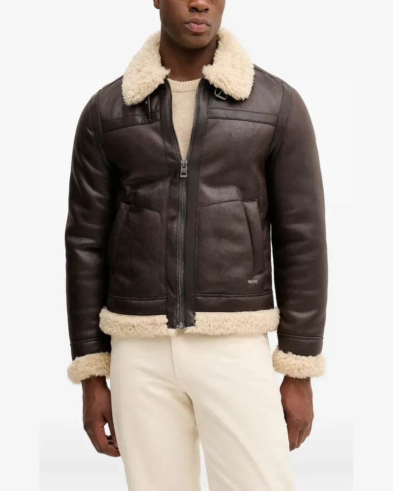 Guess logo-detail jacket - Braun Braun