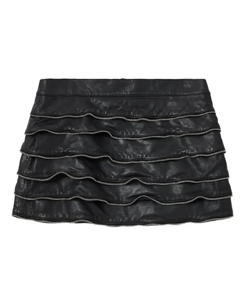 AllSaints Emara zip-trim ruffled skirt - Schwarz Schwarz