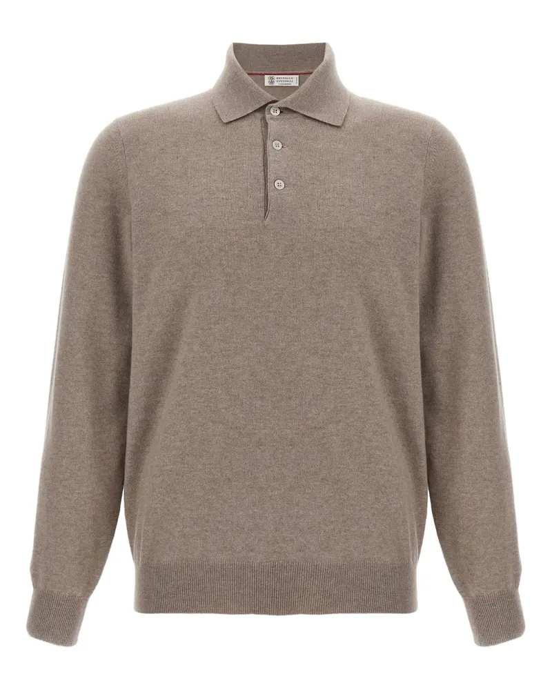 Brunello Cucinelli Poloshirt aus Kaschmir - Nude Nude