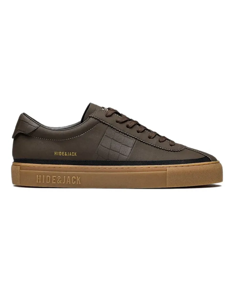 Hide & Jack Retro croc-effect panelled sneakers - Braun Braun