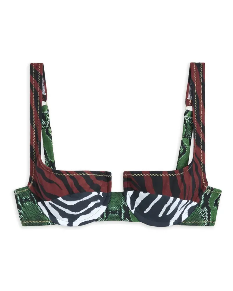 Reina Olga Brigitte Bikinioberteil mit Animal-Print - Grün Grün
