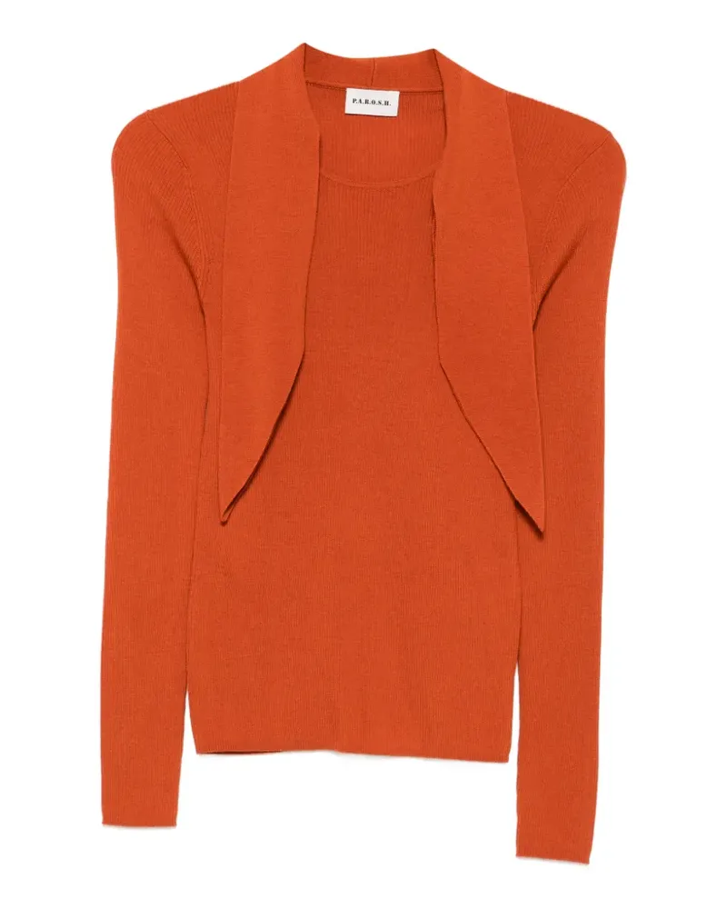 P.A.R.O.S.H. P.A.R.O H. Gerippter Pullover - Orange Orange