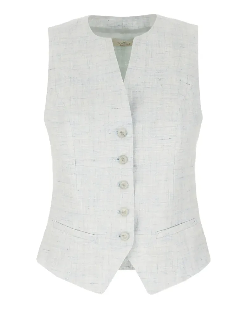 PANICALE Cashmere buttoned waistcoat - Weiß Weiß