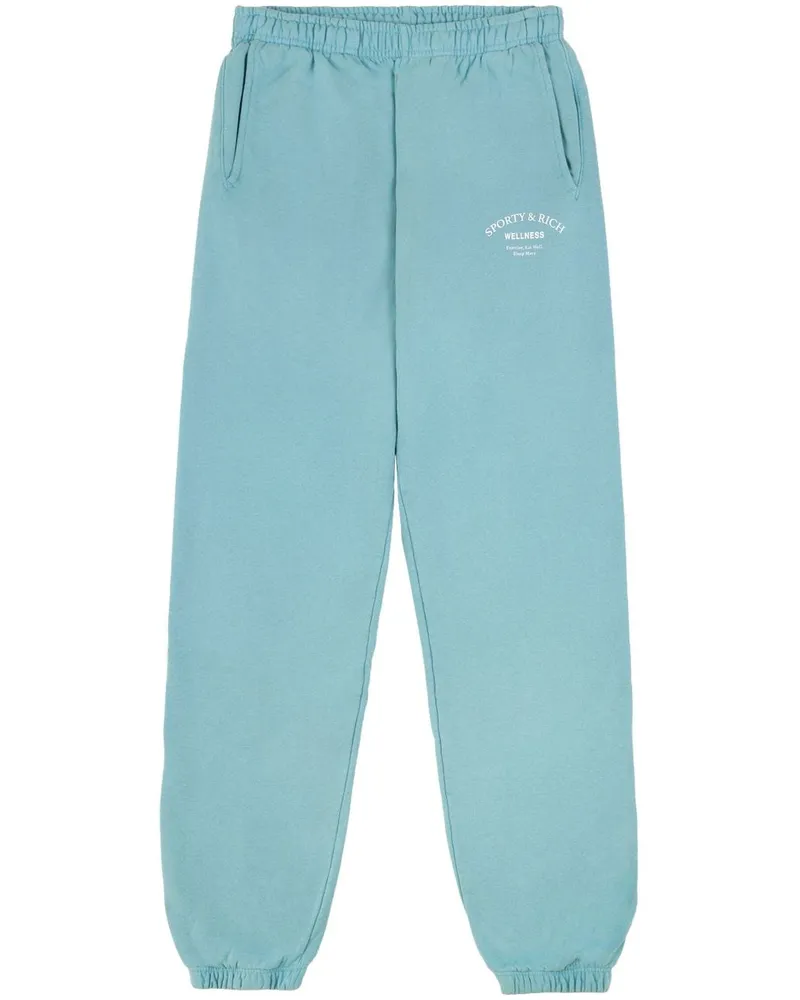 SPORTY & RICH Jogginghose mit Logo-Print - Blau Blau