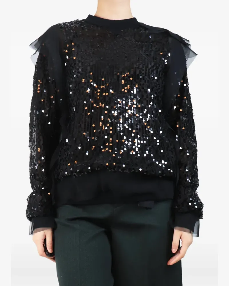 Sacai Gerüschte Bluse - Schwarz Schwarz