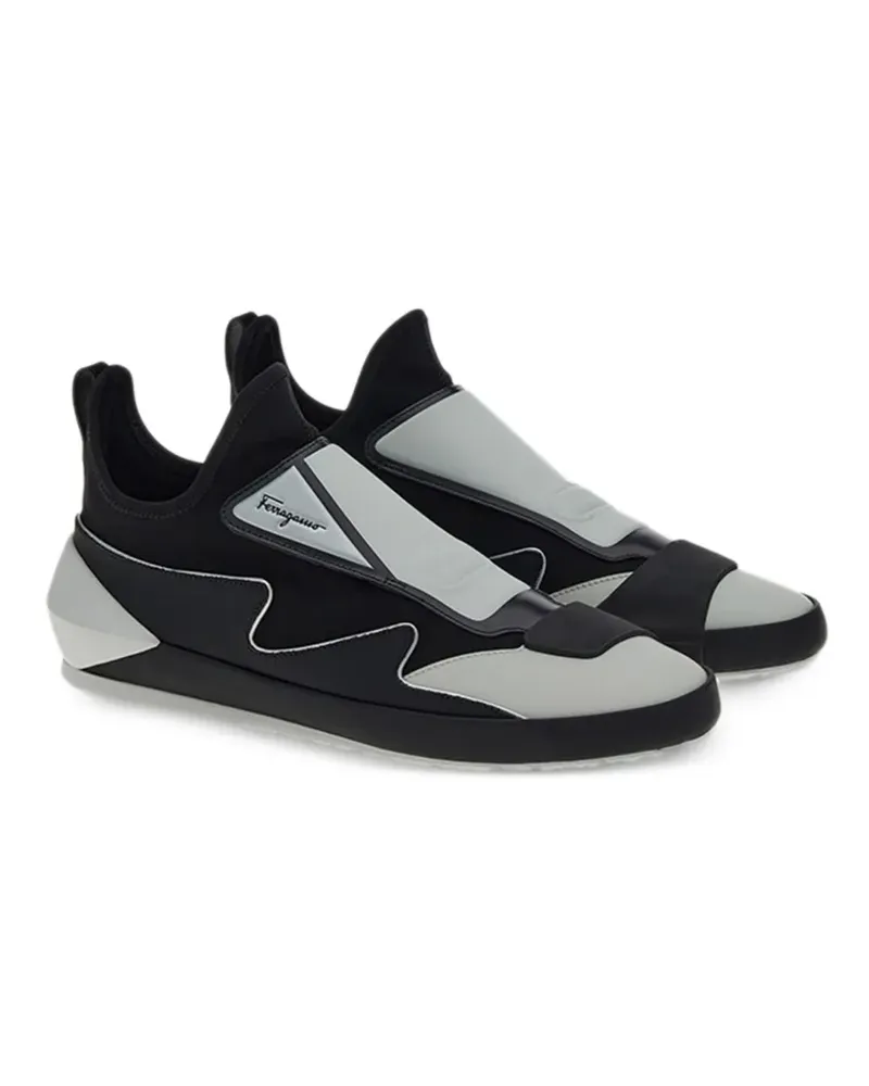 Ferragamo panelled slip-on sneakers - Schwarz Schwarz