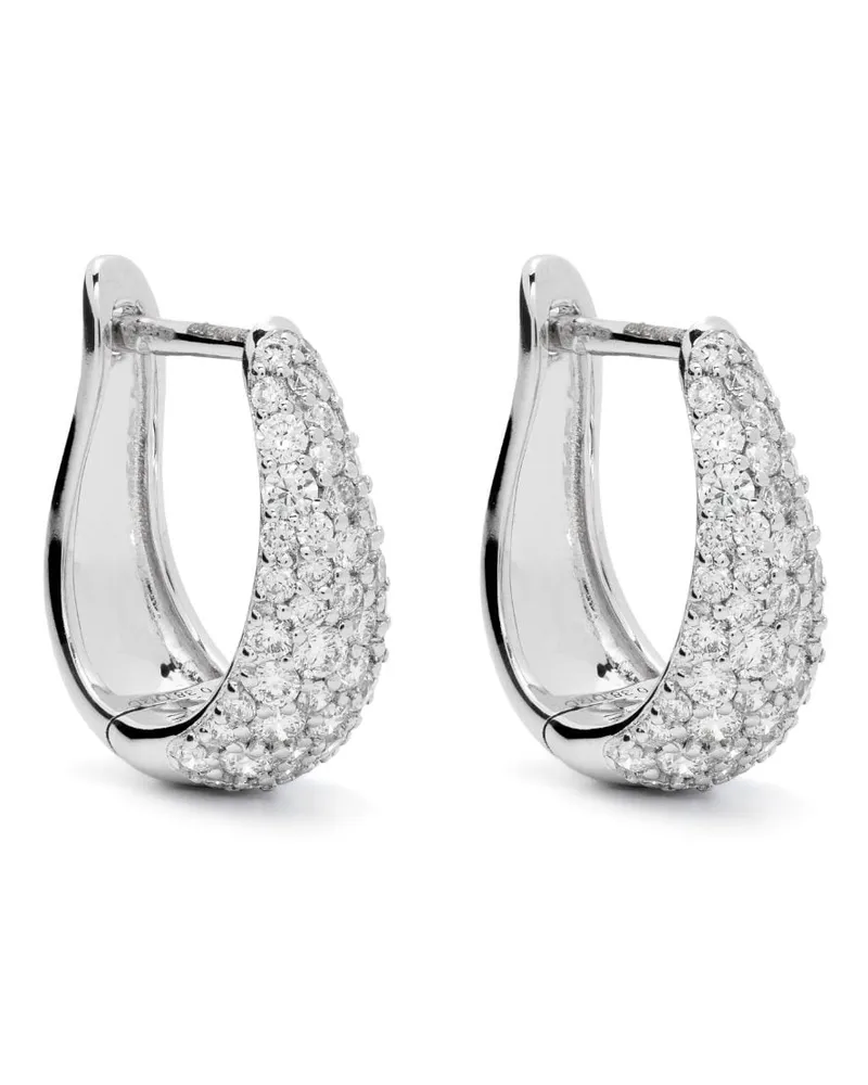 Dana Rebecca Designs Große 14kt Weißgoldcreolen mit Diamanten - Silber Silber