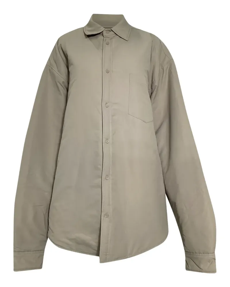 FRANKIE Shop padded button-up overshirt - Nude Nude