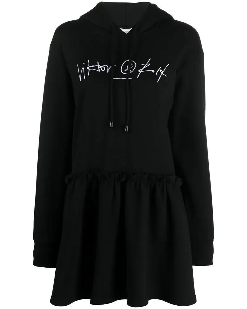 Viktor & Rolf Sweatshirtkleid mit Logo-Stickerei - Schwarz Schwarz