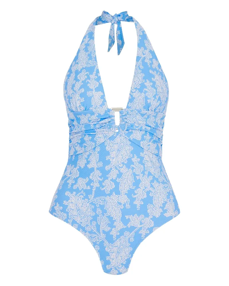 Heidi Klein Playa Paraiso Neckholder-Badeanzug - Blau Blau
