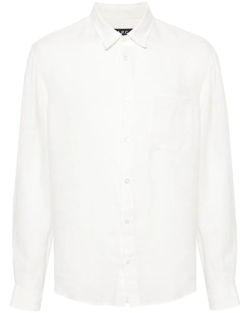 A.P.C. Cassel Hemd mit Logo-Stickerei - Weiß Weiß