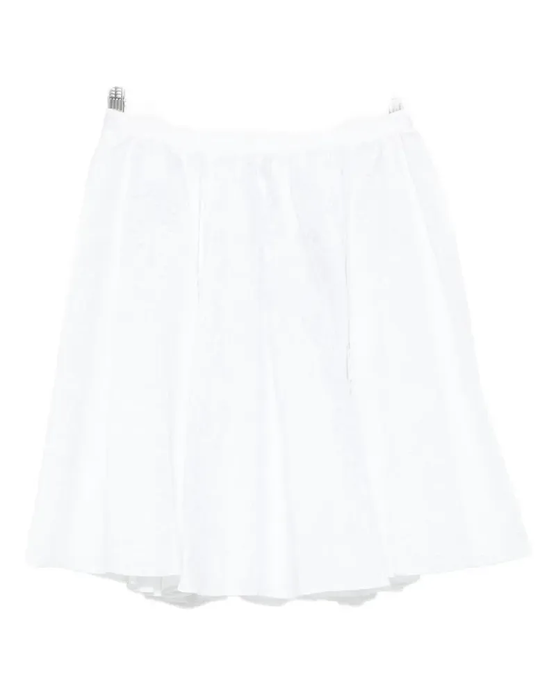 SHUSHU/TONG floral-jacquard pleated mini skirt - Weiß Weiß