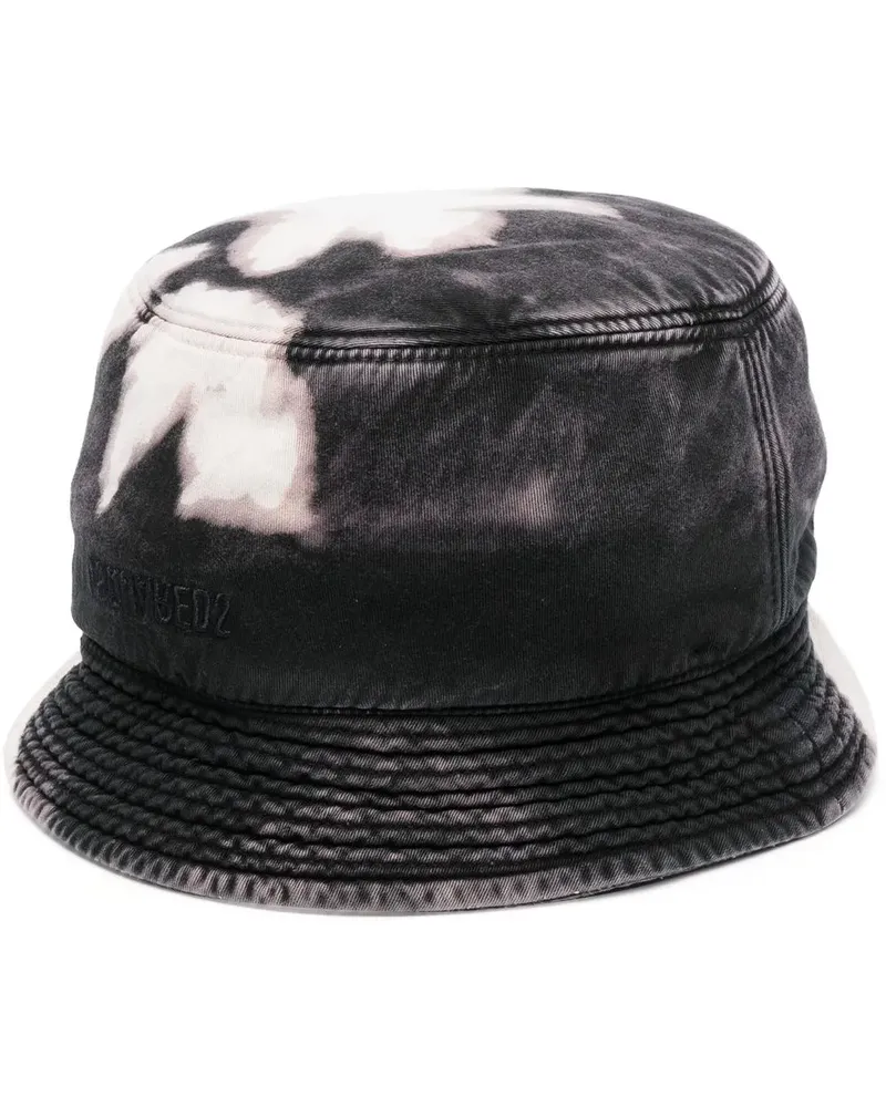 Dsquared2 Fischerhut mit Bleach-Effekt - Schwarz Schwarz