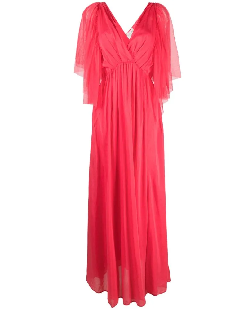 forte_forte Ausgestelltes Kleid mit V-Ausschnitt - Rosa Rosa