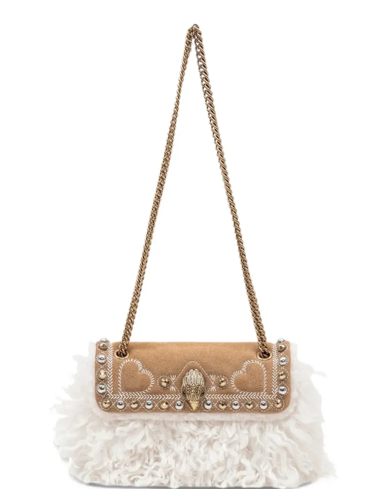 Kurt Geiger Kensington faux-shearling shoulder bag - Nude Nude